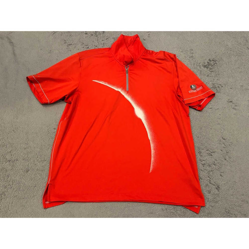 Under Armour Coldblack Heatgear Mens XL Red Quarter Zip Golf Shirt Evergreen